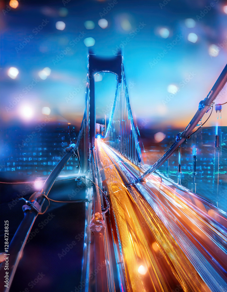 Poster Exploring the Vibrant Fusion of Light and Architecture in a Captivating Urban Landscape