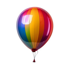 Fototapeta premium a colorful rainbow balloon with red string.