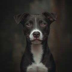 black dog looking