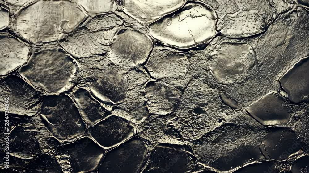 Aufkleber unique texture of a metallic surface showcasing intricate patterns and shadows in monochrome tones