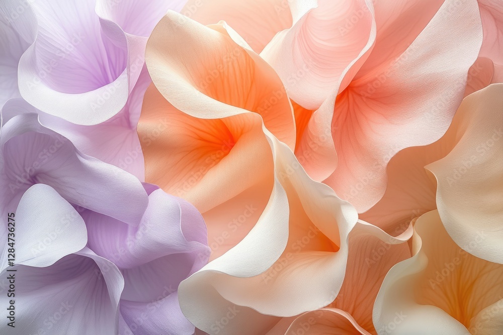 Poster abstract image of soft, pastel-colored petals in a swirling arrangement, creating a dreamy and seren