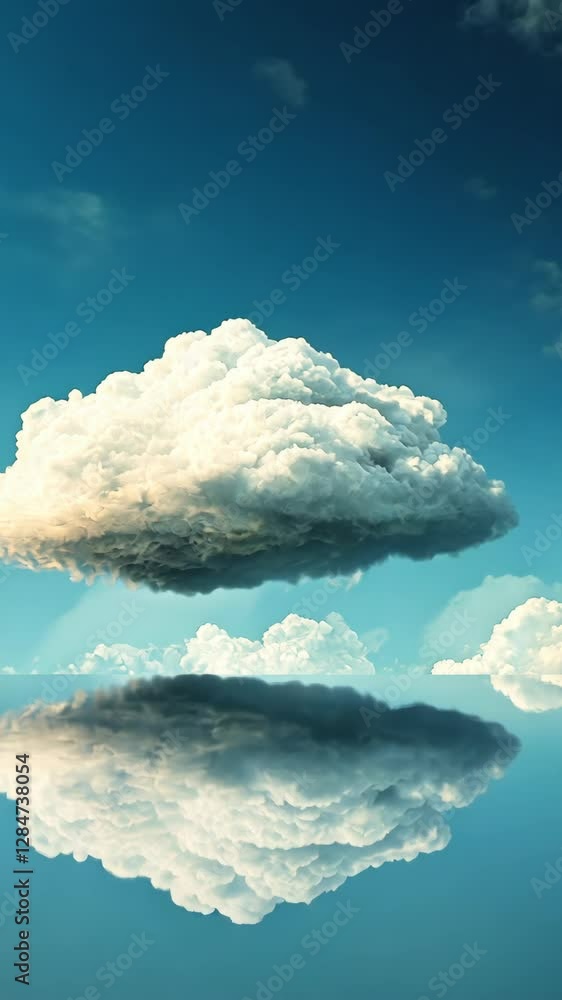 Aufkleber floating clouds above still water create a serene reflection in a tranquil sky during the day
