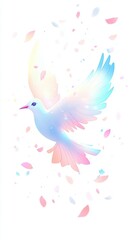 A hummingbird in vivid flight, with its colorful feathers and delicate wings on full display