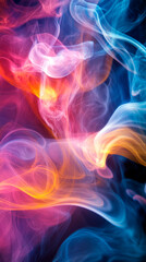 Naklejka premium Floating Multicolored Smoke Patterns in Organic Shapes