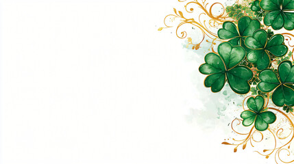 An intricate shamrock design perfect for St. Patrick's Day celebrations, ideal for festive invitations, posters, and decorations with ample space for text integration.