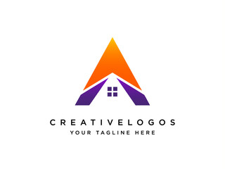 editable logo design for real estate business, Letter A Logo Alphabet A Logo, custom house logo, construction, architecture unique elegant design