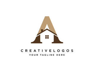 editable logo design for real estate business, Letter A Logo Alphabet A Logo, custom house logo, construction, architecture modern unique elegant design