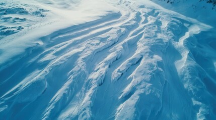 Fototapeta premium Ethereal Arctic River Delta Patterns Creating Natural Abstract Art in Pristine Winter Landscape Aerial Photography