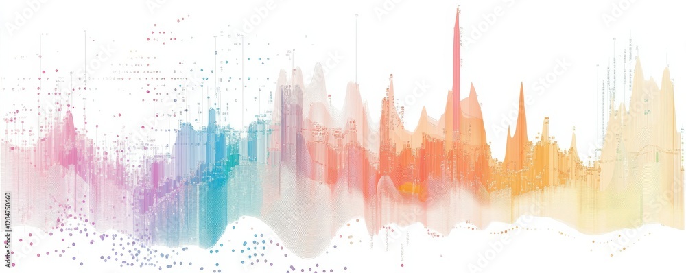 Poster colorful data visualization: abstract representation of statistical information using infographics