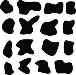 Abstract Cow Skin Seamless Pattern Playful Black and White Spots for Prints and Art