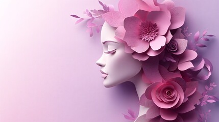 Paper cut floral face 