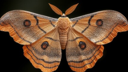 Ultra Sharp Macro Photograph of Atlas Moth Wing with Snake Head Markings and Camouflage Effect