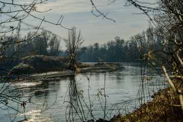 Wanderung an der renaturierten Isar nahe Landau