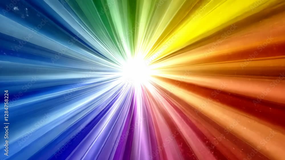 Aufkleber Vibrant explosion of colors radiating from the center, creating a dynamic visual experience of light and energy