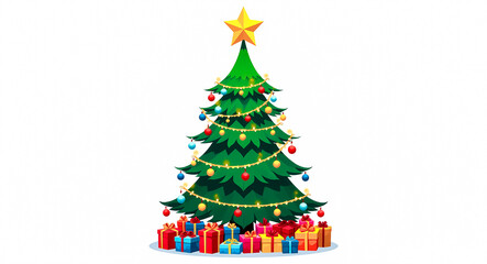 beautifully decorated christmas tree with colorful ornaments and gifts