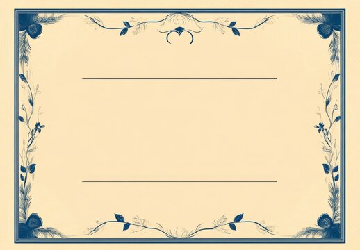 Certificate of Achievement Layout with Blue Border