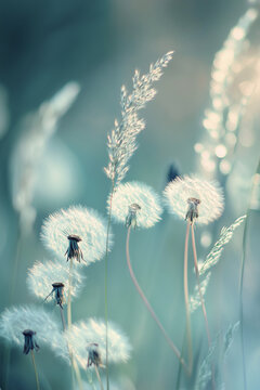 Zarte Pusteblumen im sanften Licht