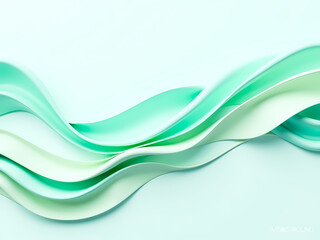 Fototapeta premium abstract pastel green and white wave shapes background