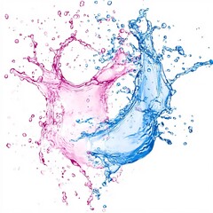 Dynamic Pink and Blue Water Splash Abstract Background