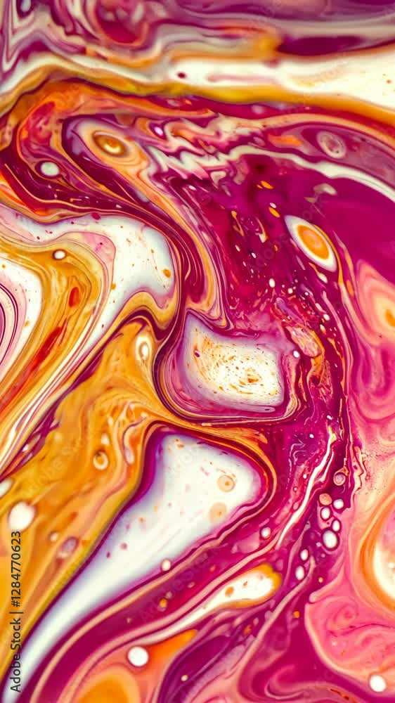 Poster colorful abstract swirl pattern created with vibrant paints on a smooth surface during a creative ar