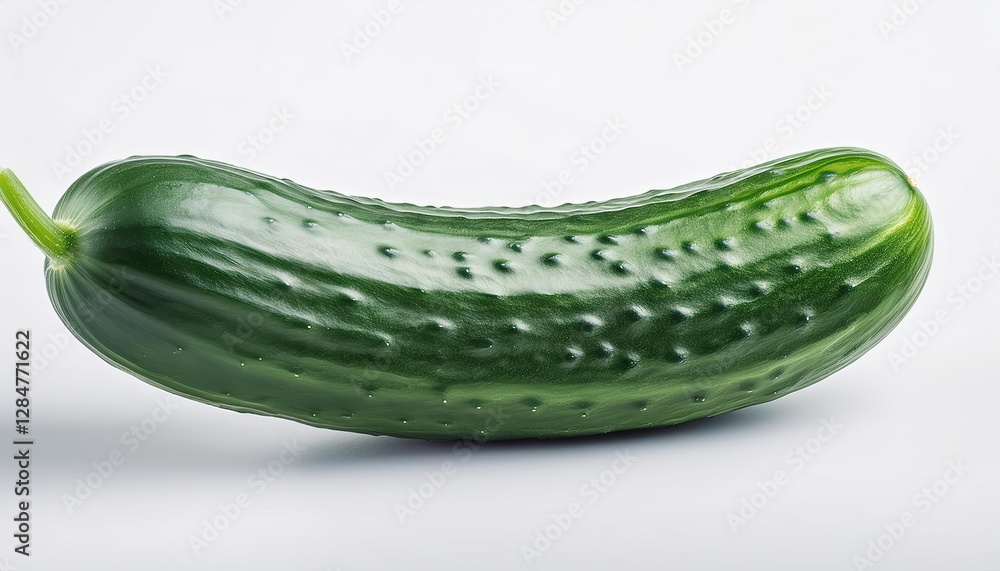 Aufkleber Minimalist Line Art Representation of a Whole Cucumber Showcasing Its Unique Shape and Texture