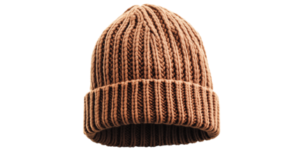 Brown Knitted Beanie Hat | Cozy Winter Headwear, Warm Woolen Cap, Cold Weather Fashion