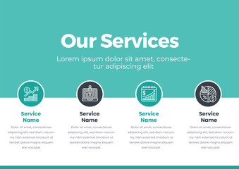 Our services page template business infographic brochure company profile annual report