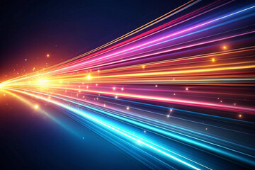 Colorful light streaks speeding, dark background, futuristic, digital art, website banner