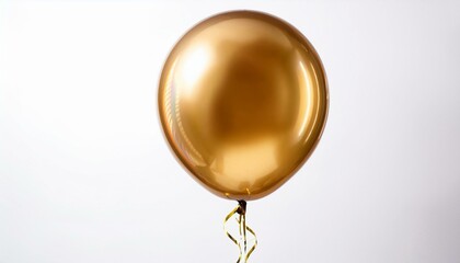 gold helium balloon. Birthday balloon flying for party and celebrations. Isolated on white background. Generative AI