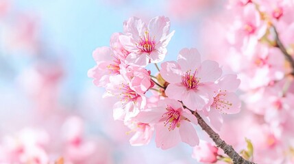 Spring cherry blossoms, sunny day, soft focus background, nature wallpaper