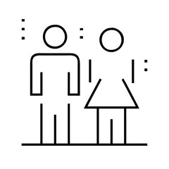 Stylized couple standing together, connection and togetherness