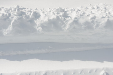 close-up of a snow bank