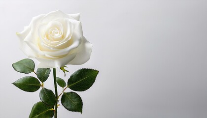 Fototapeta premium single white rose isolated background