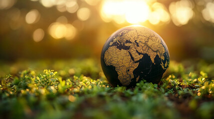  A shiny earth globe illuminated by backlight symbolizes the challenges and opportunities in transitioning from local to global markets, representing growth, expansion, and global connectivity