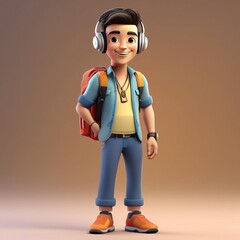 Caricatura de un hombre escuchando música.
