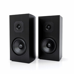 Obraz premium pair of modern black speakers for high-fidelity audio