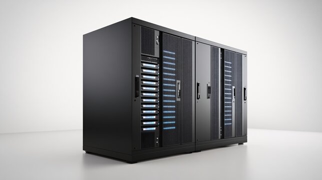 Modern Data Center Server Racks: High-Performance Computing Infrastructure - Powered by Adobe