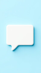 Fototapeta premium 3d rendered white speech bubble on light blue background