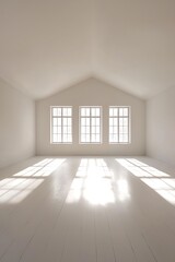 Empty light room interior with minimalist design
