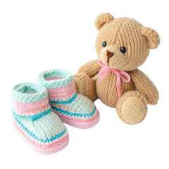 Handmade Crocheted Baby Shoes for Girls, Soft Yarn Footwear for Kids