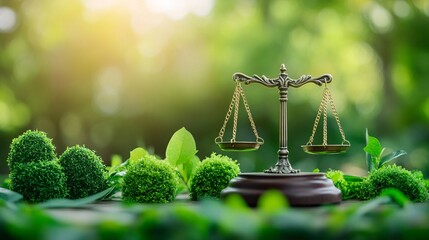 Scales of Justice in a Lush Green Environment: Symbol of Sustainable Legal Practices