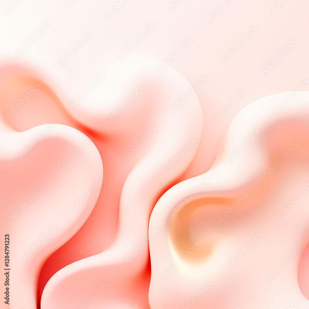 Poster abstract background with soft flowing and cream waves
