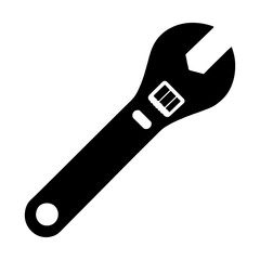 silhouette of clean vector Wrench set isolated on white background