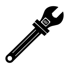 silhouette of clean vector Wrench set isolated on white background