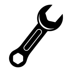 silhouette of clean vector Wrench set isolated on white background