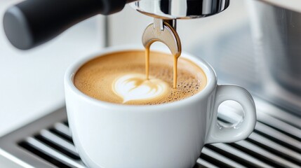 Espresso machine pouring latte art (1)