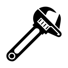 silhouette of clean vector Wrench set isolated on white background