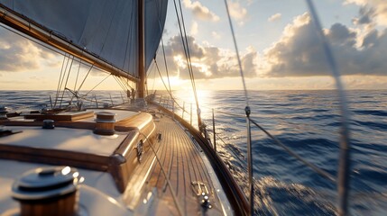 Serene Sunset Sailboat Cruise on the Ocean