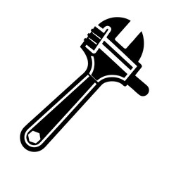 silhouette of clean vector Wrench set isolated on white background