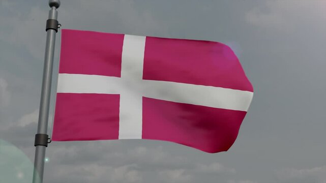 denmark country flag waving